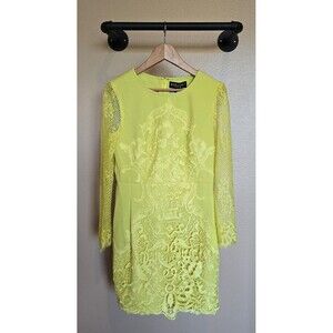 Bariano‎ yellow dress with lace and embroidery new with tags women's size medium
